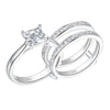 EternalSimplicity™ Sterling Silver Princess Cut Wedding Ring by SplendidShine™