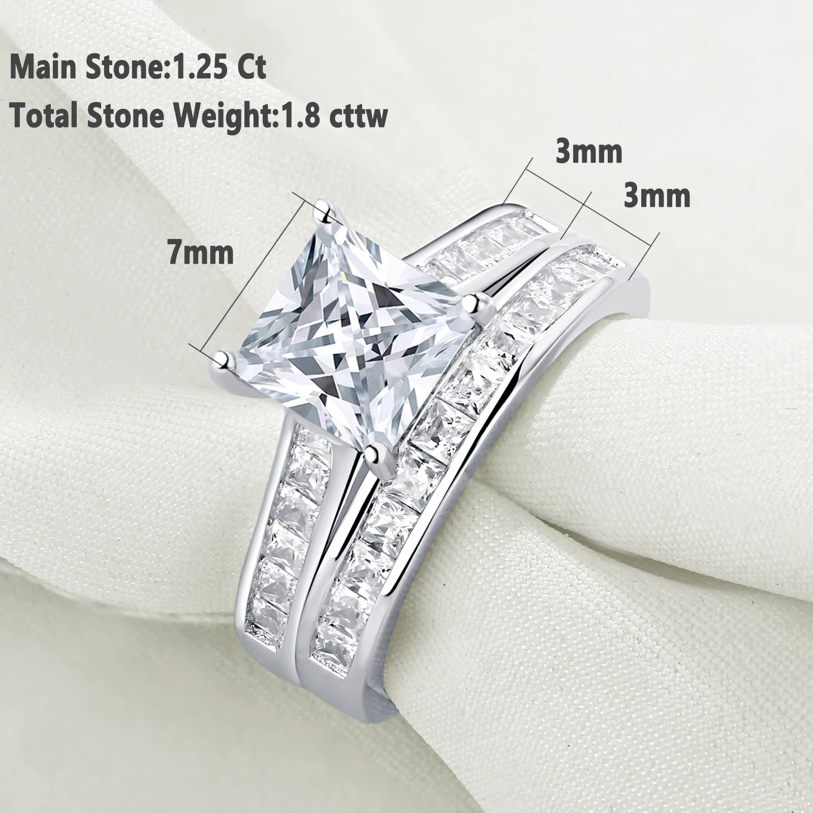 RegalSpark™ 2 Pieces Classic Wedding Rings Set by SplendidShine™